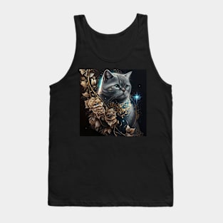 Gold Luminous British Shorthair Kitten Tank Top